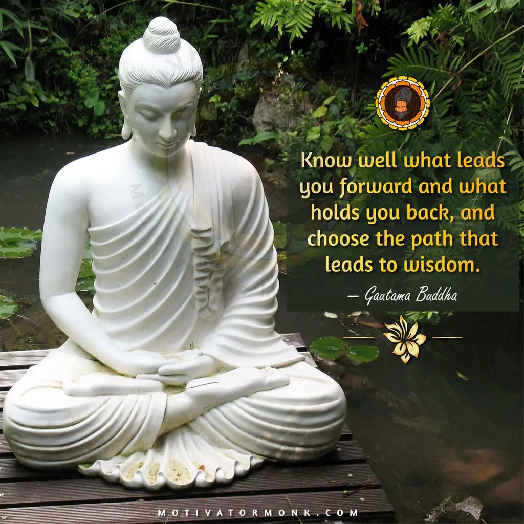 Gautam buddha quotes on educationKnow well what leads you forward, what holds you back, and choose the path leading to wisdom.